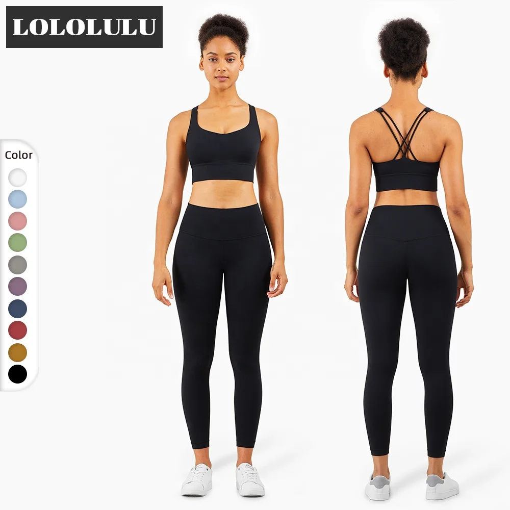 

LOLOLULU Yoga Pants Sets Bra Women Unique Two Piece Suit Wear Sport Clothing Quick Dry Leggings And Top Set