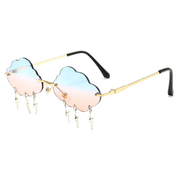 

New Fashion cloud flash Sunglasses Women Rimless designer sun glasses For Men Eyewear Luxury Sunglasses