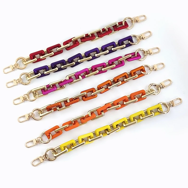 

Meetee B-C170 Fashion Candy Lacquer Color Square Buckle Acrylic Bag Chain