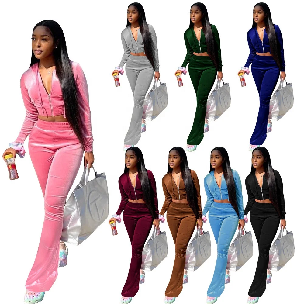 

LX1576 2022 Newest Design Solid color Casual sweat pant sets autumn long sleeve women two piece pants set logo tracksuit, As picture or customized make