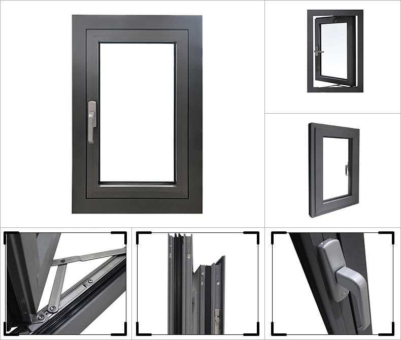 New design modern french large double or single pane aluminium hinged casement glass windows