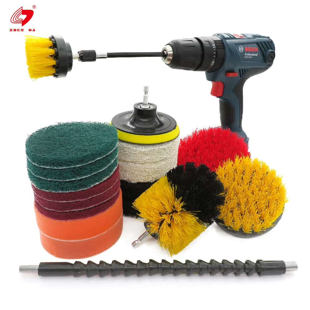 

19 Pack Cleaning Brushes for Drill Drill Brush Power Scrubber Set For General Cleaning, Yellow/red/green/blue/orange/black/white or customized