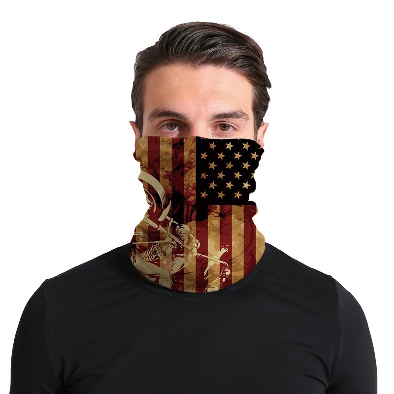 
Wholesale Factory Flag Buffs Selling Promotional Silk Custom Printed Neck Gaiter For Unisex Wear Fishing Bandana 