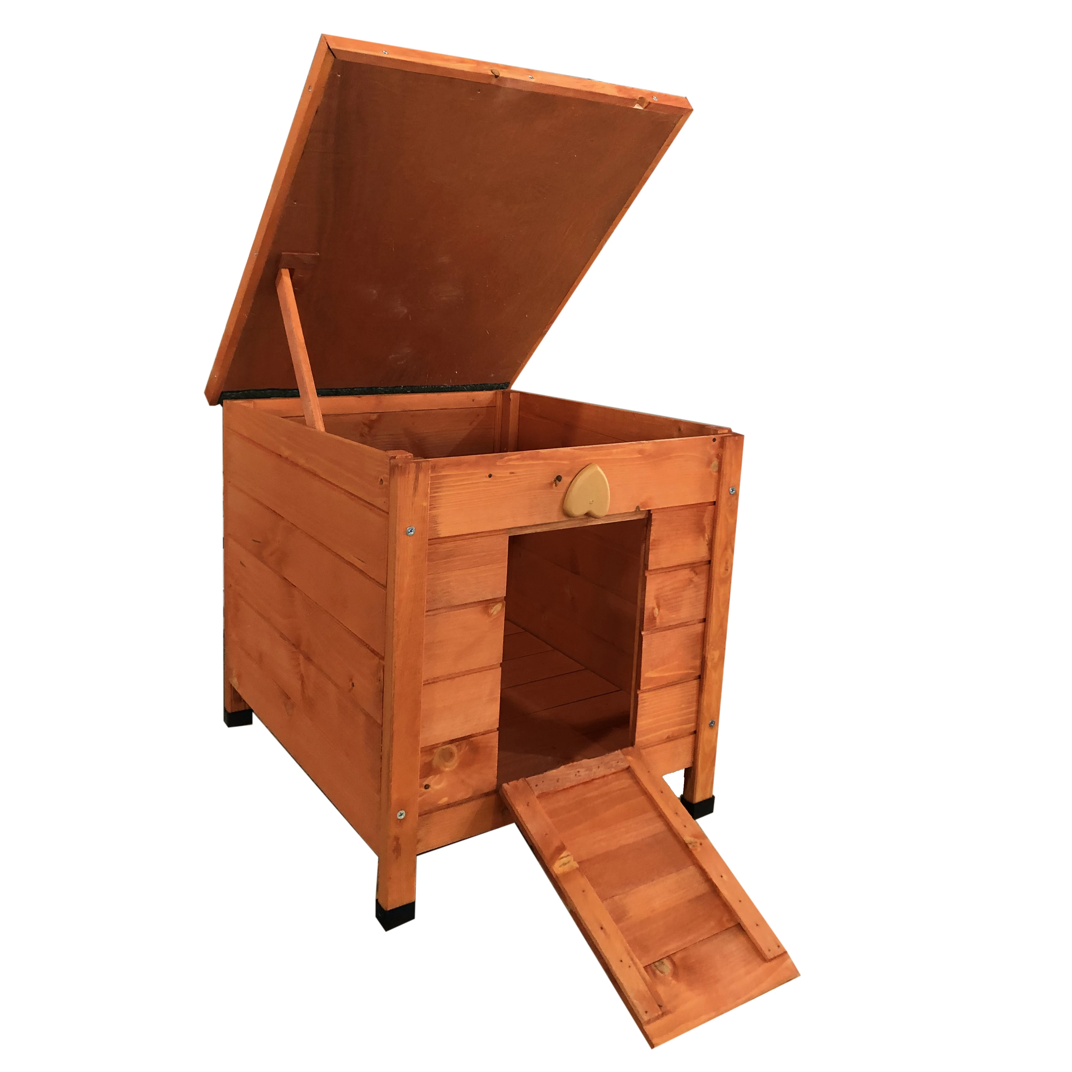 Cheap Hutch W/hinged Asphalt Roof Sturdy Fir Wood Build Custom Rabbit