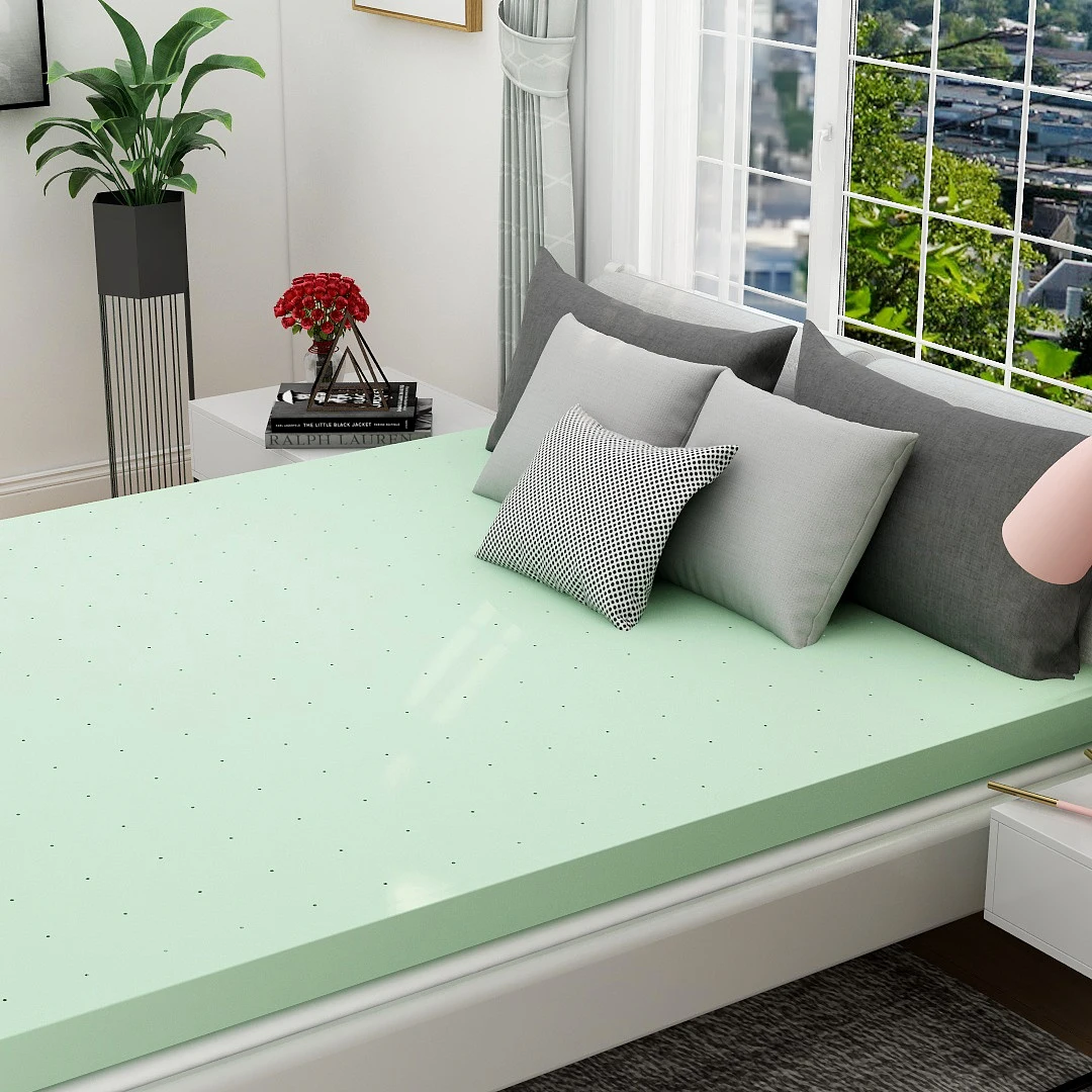 

US STOCK 3 Inch Memory Foam Mattress Topper Twin Size Green Tea Ventilated Design