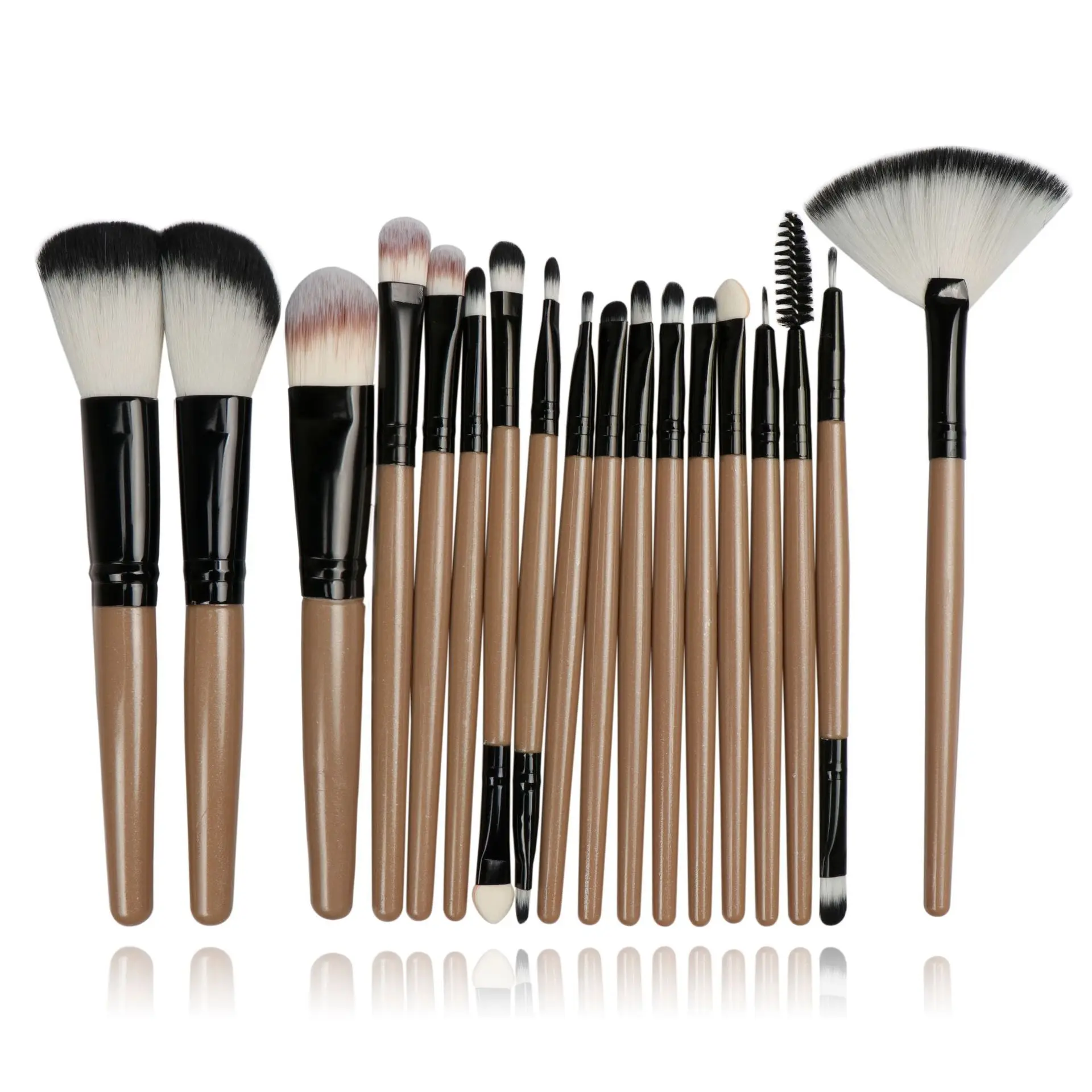 

18pcs Custom Travel OPP Bag Synthetic Fibre Smudge Flat Fluffy Mascara Makeup Brush Set For Beauty Blog