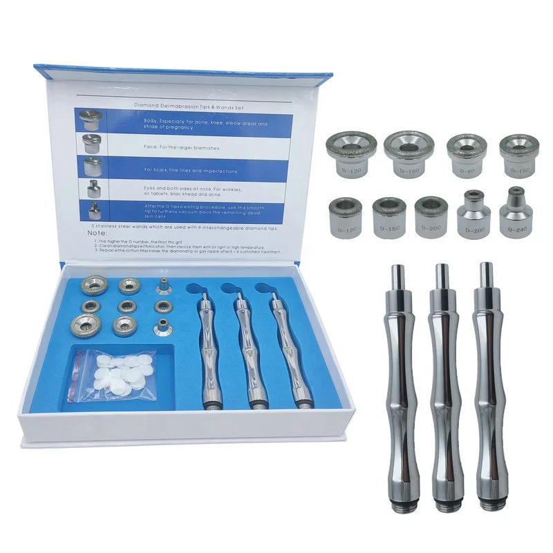 

High quality skin facial peeling tips cleaning diamond microdermabrasion tips diamond replacement heads, Silver