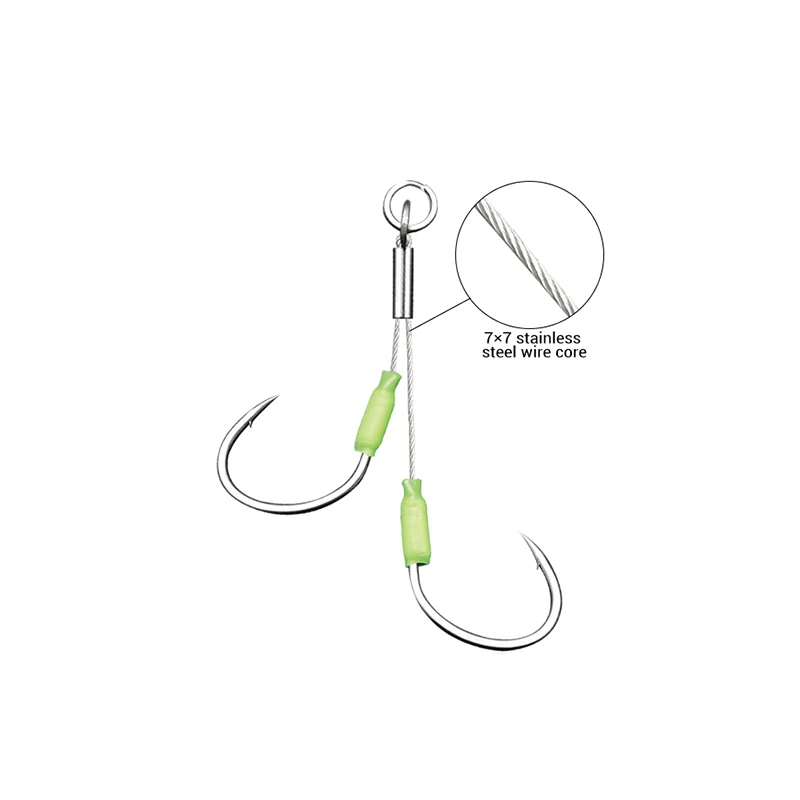 

JK SWLS-L High Carbon Steel Fishing Hooks Steel Wire Assist Hook Jigging Low Saltwater Fishing Hook