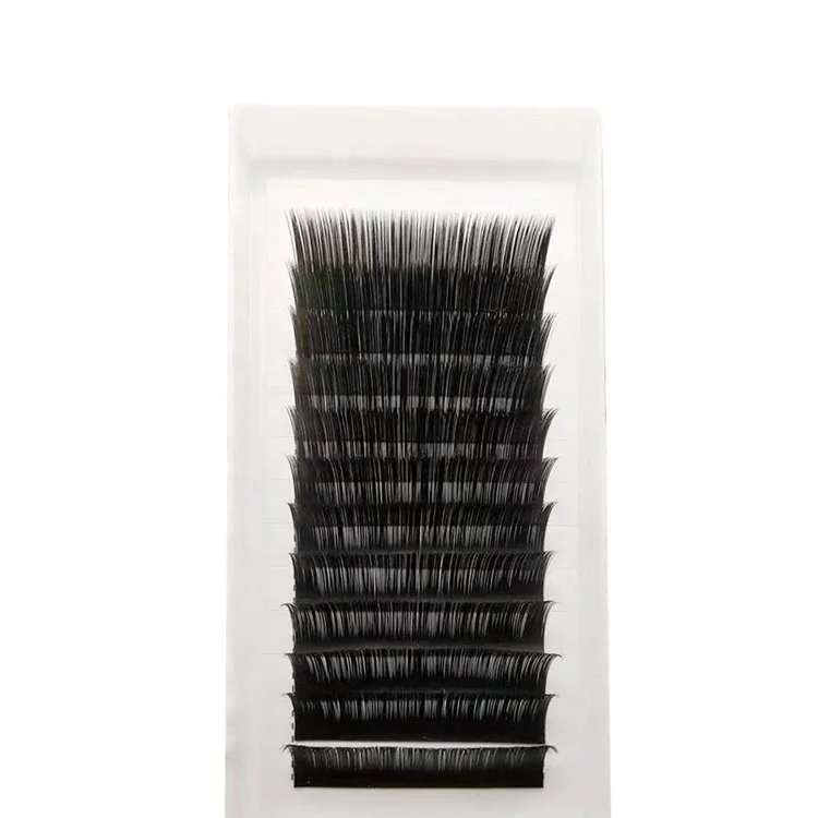 

Wholesale OEM Private Label Fibre PBT 0.15mm Classic 3d Silk Mink Synthetic Flat Volume False Eyelash Extensions, Matte black