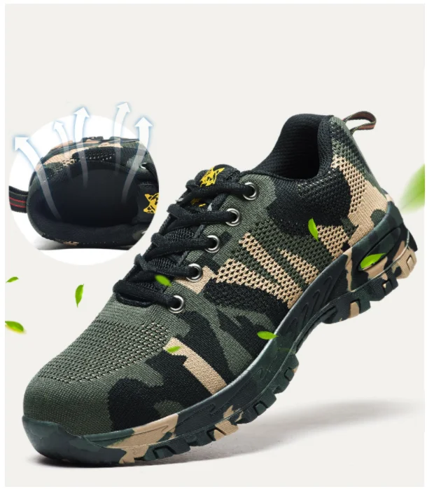 

Light weight High Quality Work Safety Shoes Camouflage Safety Labor Vulcanized Men Army Military Rubber shoes
