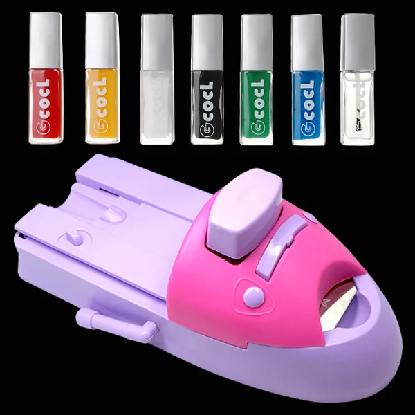 

Portable Nail Printer 3D Machine with 6 Nail Stamping Plates And 6 Printed Gel Polish for Nail Designs Art Decoration Supplies