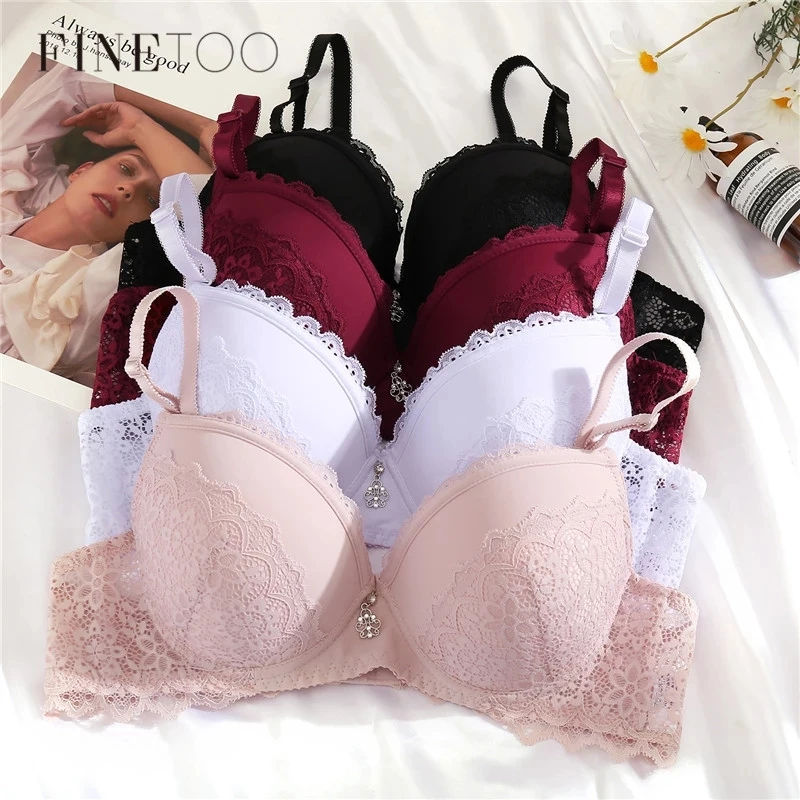 

FINETOO Sexy Women Lingerie Bras for Push Up Lace Floral Bra Supper Padded Bra Top Underwired Underwear Plus Size B C Cup Tops, Pics