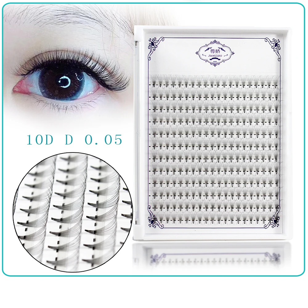 

Quality Salon used professional eyelash extension 0.05mm 10D mink eyelashes premade eyelash extension fans, Natural black