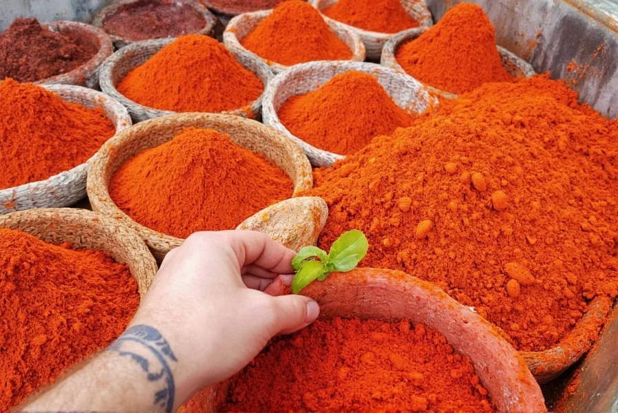 Properly stored Spanish paprika in a pantry