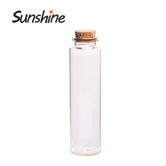 

Zhejiang Ningbo Clear long neck small glass bottle with cork round lid packing 55ml round glass perfume bottle