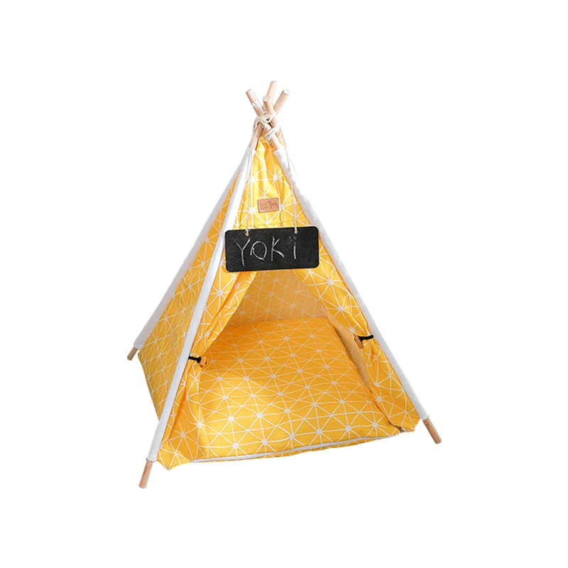 

Pet Teepee Tent Dog & Cat Bed Portable Washable Dog Tent Lace Style Pet House for Dog Cat Pet