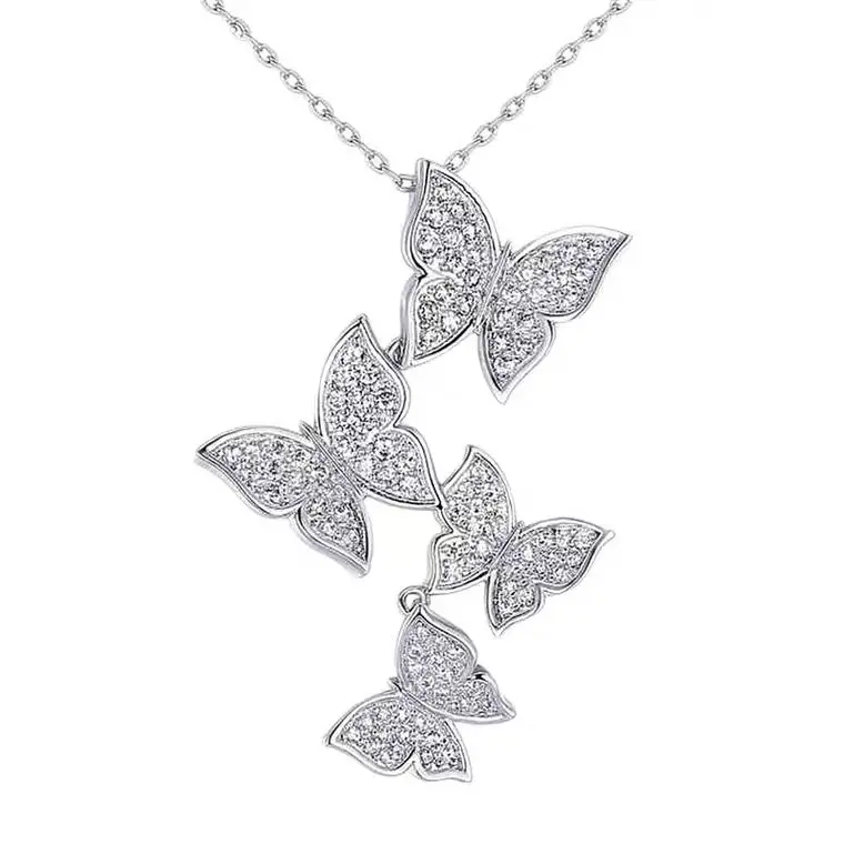 925 Sterling Silver zircon Necklaces &amp; Pendants For Women Fashion Lady Festival Gift Sterling-silver-jewelry