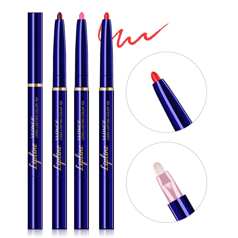 

OEM/ODM Free Sample No Label Black Pink Color Lip Liners Custom Velvet Vegan Waterproof Private Label Lip Liner Pencil