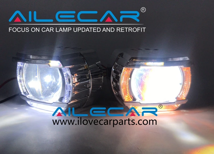 G2 Led Single Highbeam Headlight Projector With White Yellow Led Angel