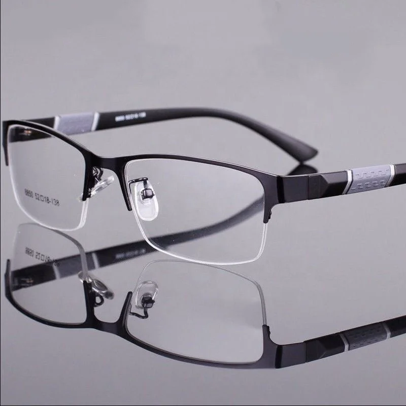 

2023 Custom flexible glasses unisex cheap semi frame blue light blocking plain spectacles men rectangle reading eyeglasses frame