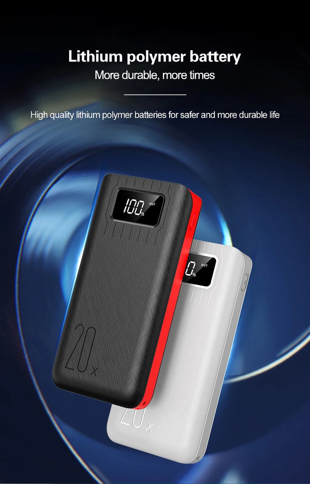 20000mA Powerbank For Apple Type C Micro USB Input Dual USB LED Digital Display Portable Fast Mobile Charger Power Bank 20000mAh - ANKUX.COM