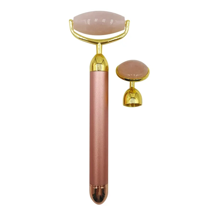 

Electric Cold Gold Vibrating Ice Crystal 3d Face Massage Pen Rose Wholesale Jade Gua Sha Quartz Facial Roller, Silver/gold/rose gold