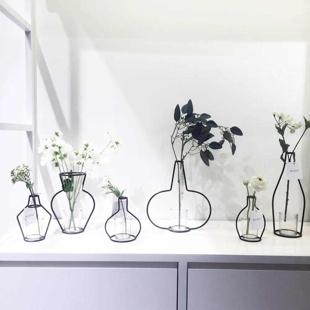 

Modern Minimalist Vase Home Decor Bottle Jars for Home Decoration Artistical Flower Iron Flower Vases, Customized color