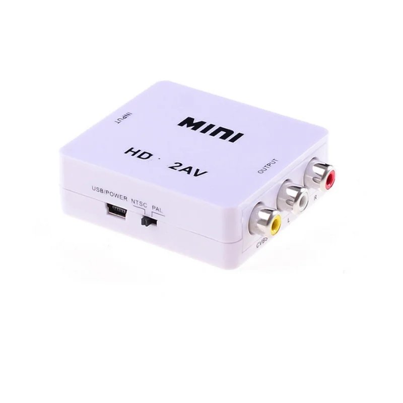 

HD To RCA AV CVBS Adapter Cable 1080P Mini HD Video Converter BOX For HD TV Box PC, White