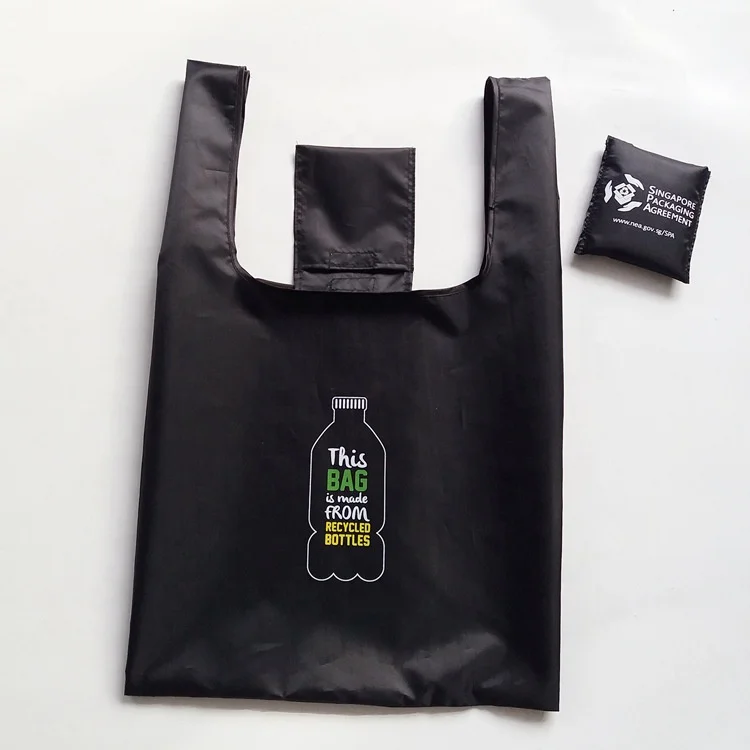 

RPET FOLDABLE VEST STYLE SHOPPING BAG WITH INNER POUCH, Customized