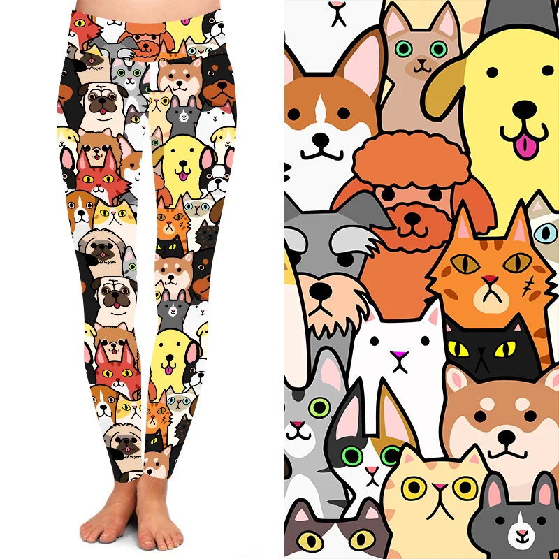 

Design your own wholesale buttery soft cat and dog  fit all leggings, As picture