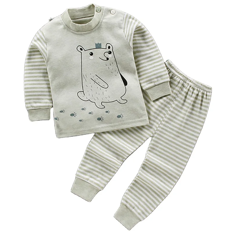 

Kids PJS 2 piece set Organic Cotton Children's Pajamas set Baby long sleeve nightwear