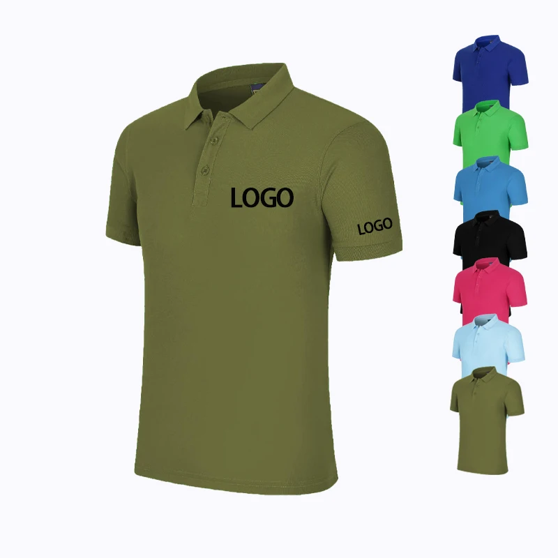 Wholesale High Quality Printed Mens Golf for Shirts 100% Cotton Anti-Wrinkle Short Sleeve Knitted Fabric Casual for Shirt