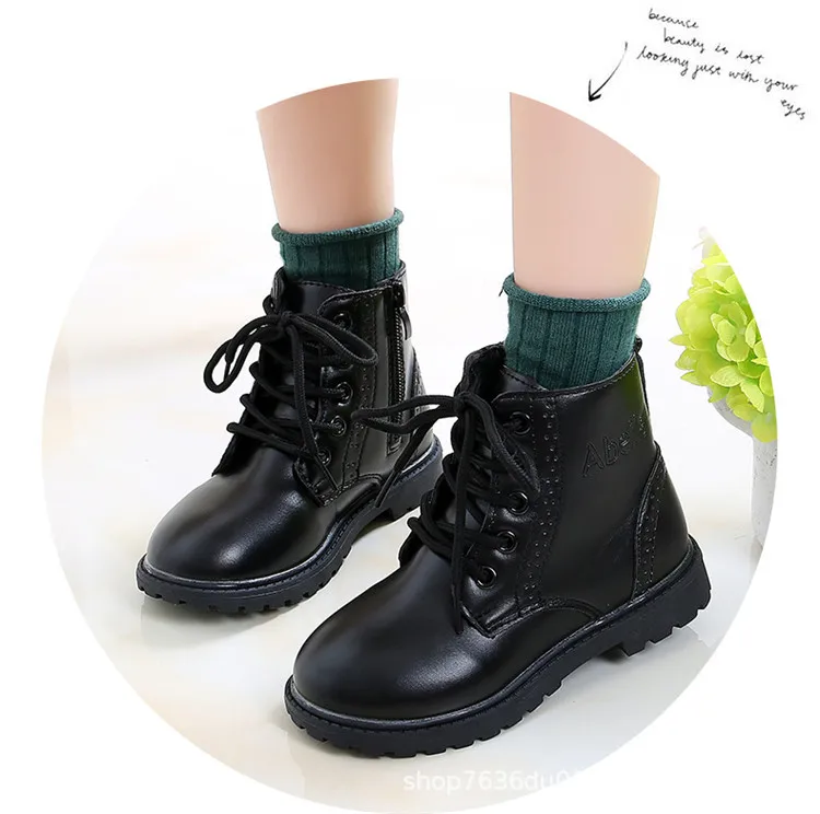 

Fashion Outdoor Children Hiking Cute Warm Waterproof Kids Winter Snow Boots Shoes for Girls, Black