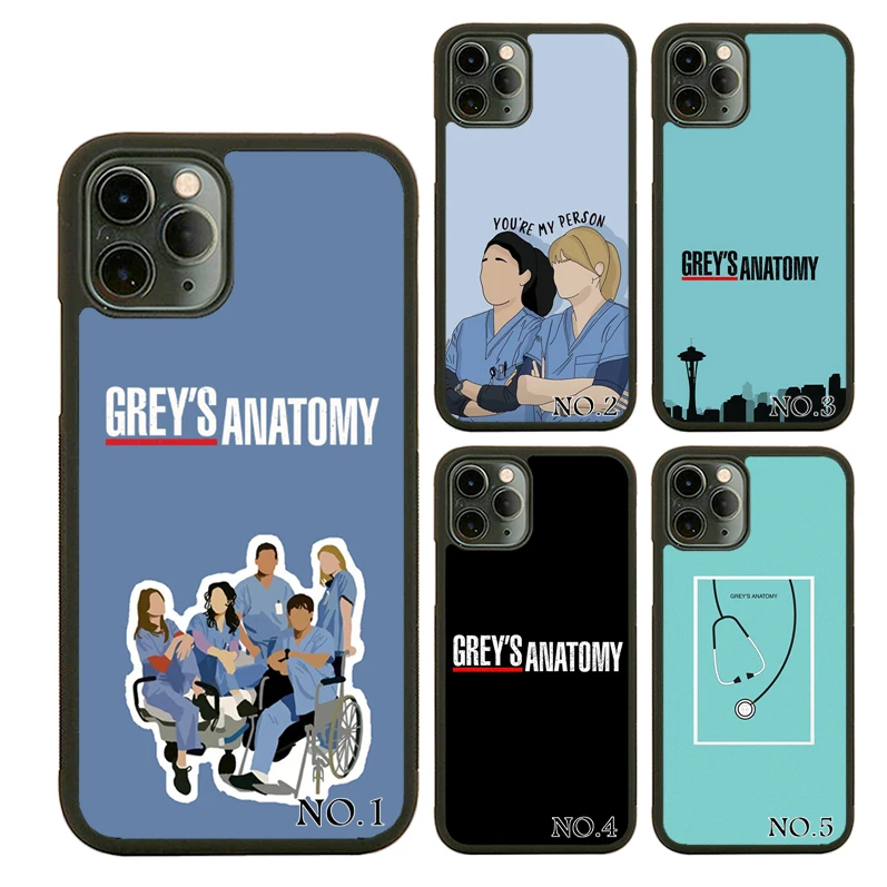 

Classic Popular American Drama Grey's Anatomy Design Black Silicone Phone Case For iPhone 13 12 11 Pro Mini Pro Max Cover