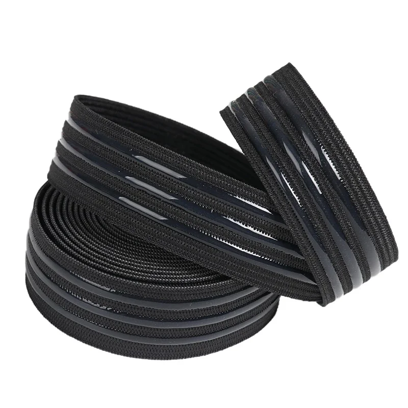 

20/25/30/40mm Elastic Silicone Ribbon Non-slip Elastic Band Wave Rubber Webbing