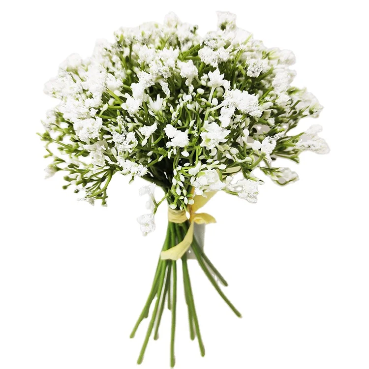 

Latest Best wedding bride hand bunch simulate plastic babysbreath bouquet artificial decor wedding flower bundle, Green white or customized