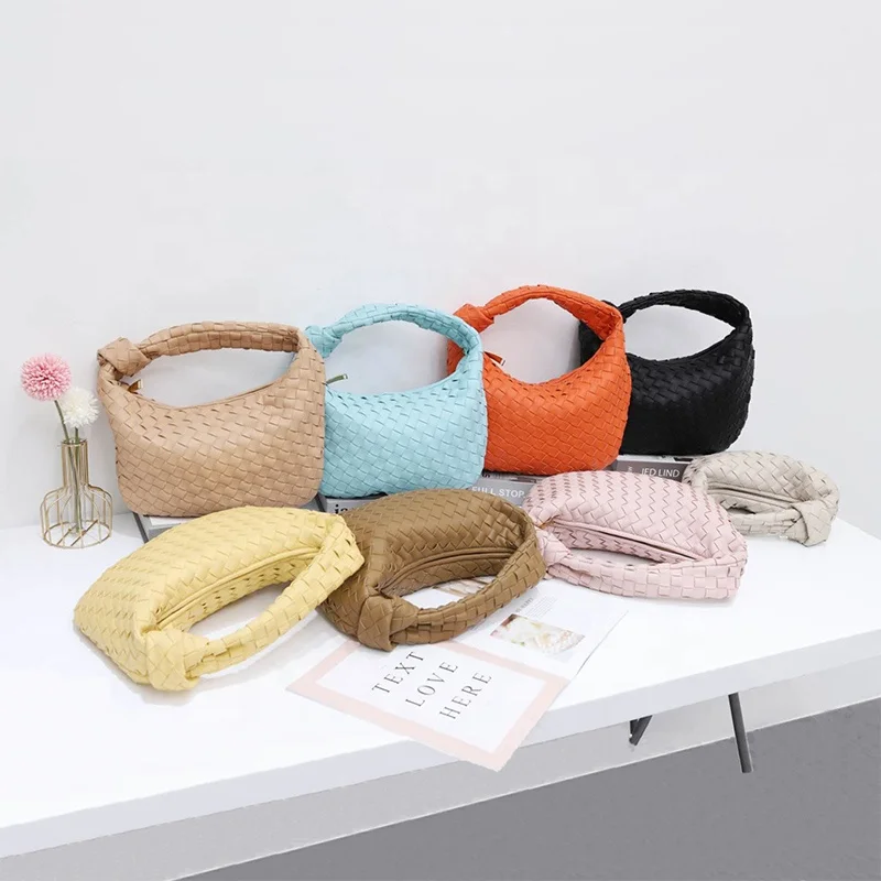 

853# large size latest fashion Designer pu leather woven shoulder bag women hobo bag for wholesale price