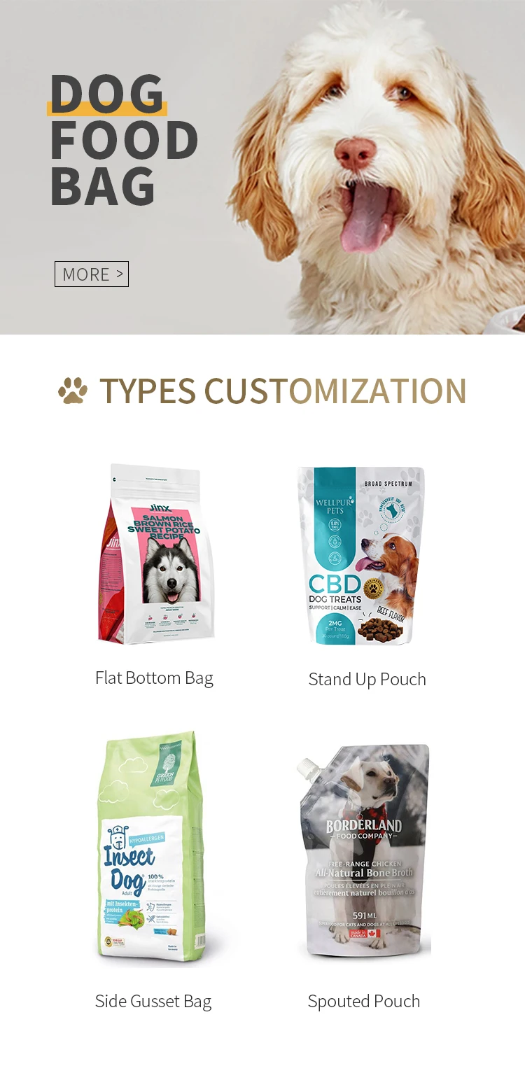 Custom Biodegradable Food Grade Plastic Bag Big 10kg 15kg 20kg Pet Dog