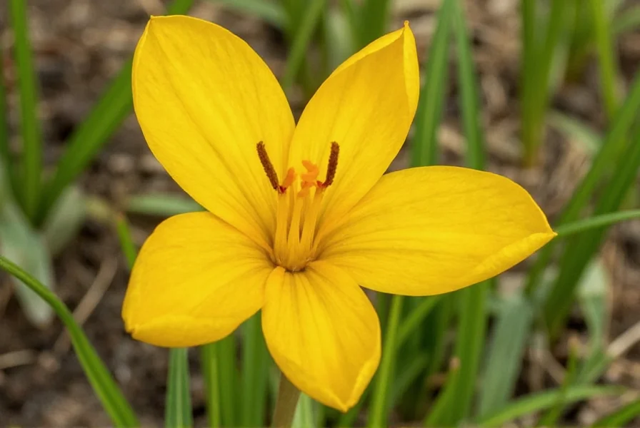 Comparison image showing saffron crocus (Crocus sativus) next to common spring crocus with labeled differences in flower structure and stigma color