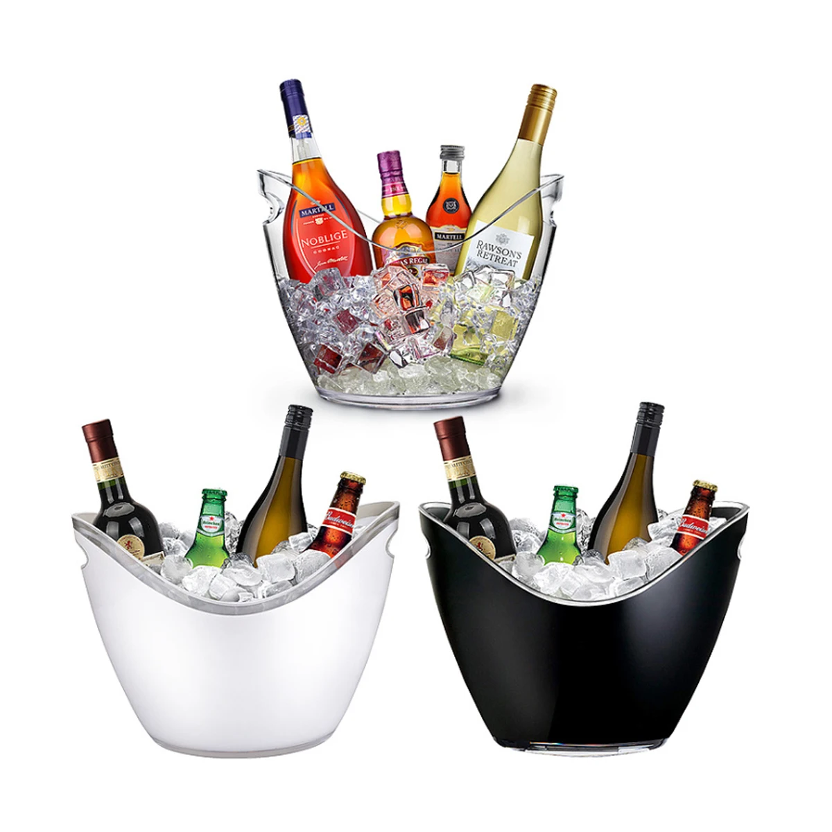 

Dropshipping Factory 8L Ice buckets outdoor Gifts acrylic beer bottle Plastic champagne ice bucket for wine and beer coolers