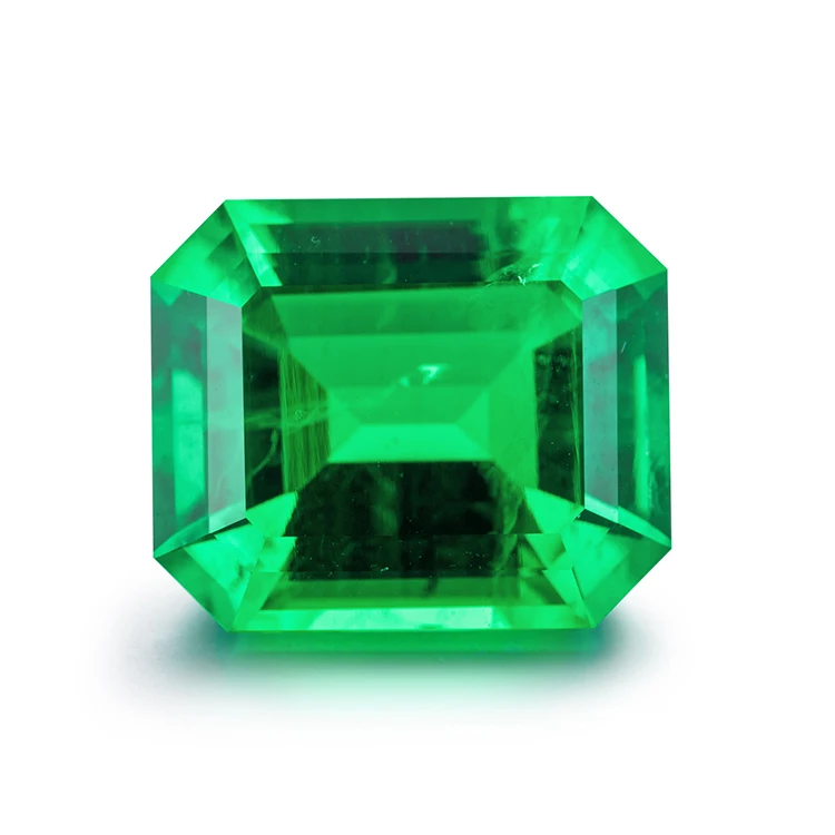 

Wholesale emerald smaragd emerald hydrothermal square step cut synthetic Colombia emerald, Vivid green