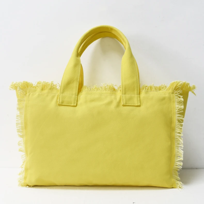 

SUMMER FRINGE CANVAS TOTE BAG BEACH BAG FOR GIRLS