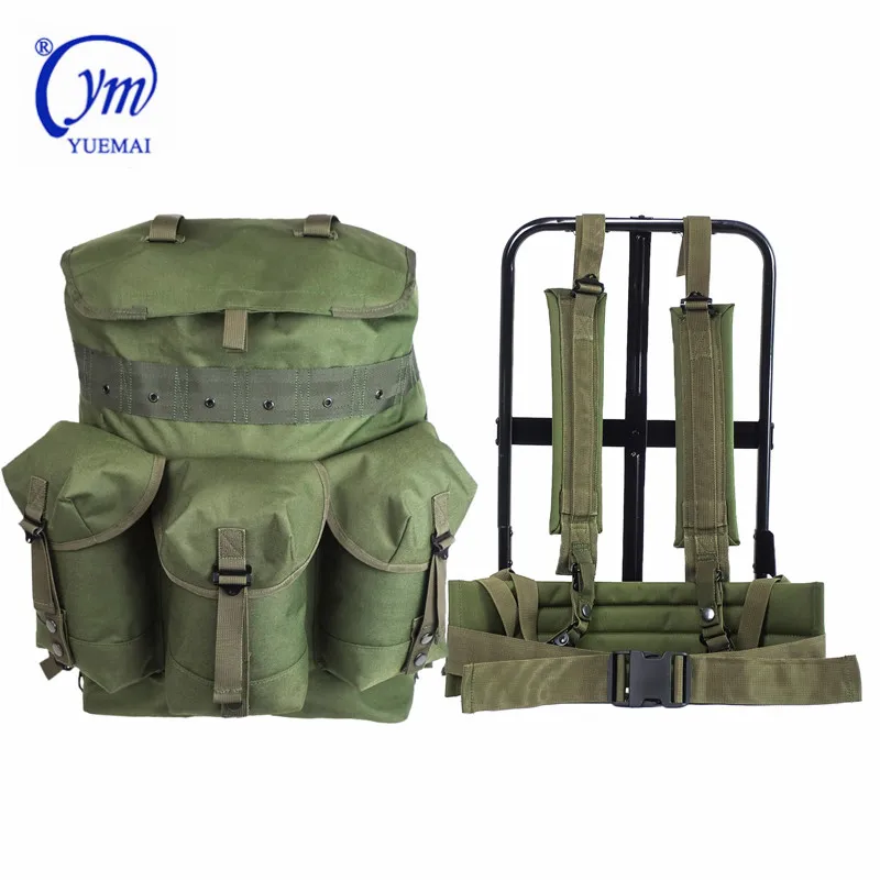 

custom Iron Aluminium Frame hiking tactical trekking army camping military bag backpack Alice pack, Army green or customized
