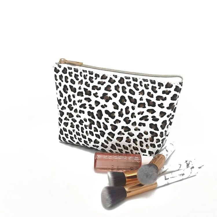 

Runkai Leopard Print Cosmetics Bags Make Up Dumpling Print Cosmetic Storage Portable Travel Printing Brush Bags, Custom