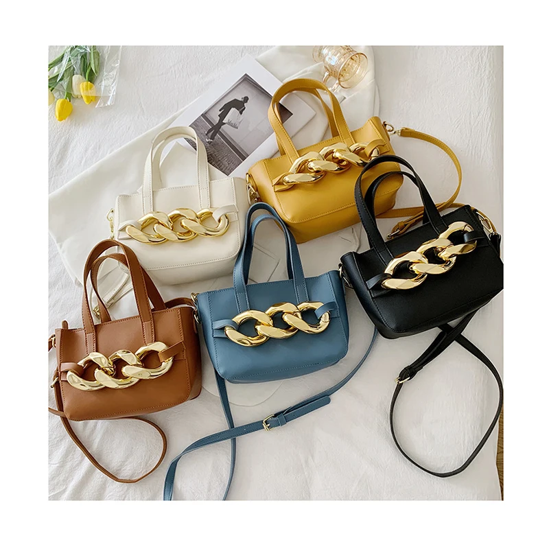 

Luxury Small Thick Gold Chain Designer Tote Bags Stylish Ladies PU Leather Crossbody Bags Women's Shoulder Purses and Handbag