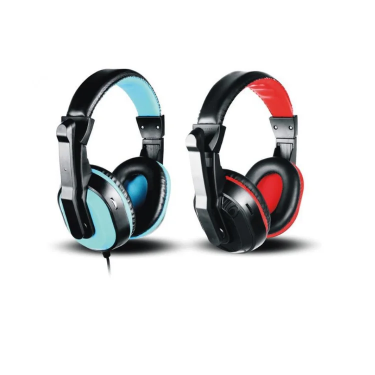

Premium noise-cancelling earphones desktop laptop headset E-sports gaming headset Stereo headphones with microphone, Blue/black