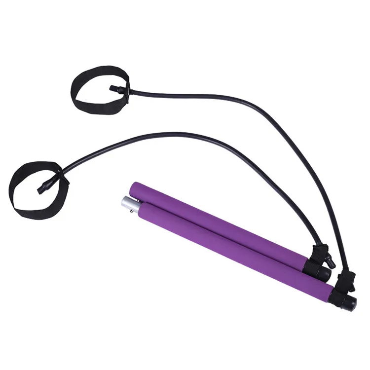 

Portable Exercise Yoga Stick Tone Set Purple Pilates Bar Kit