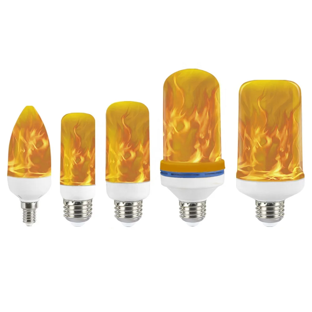 Amazon Hot Sale E27 E26 E14 LED Bulb Light Christmas Halloween decoration fire flame effect flickering lights flame bulb