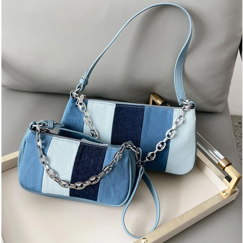 

Women Hand Bag Fashion Shoulder Armpit Bag Canvas Baguette