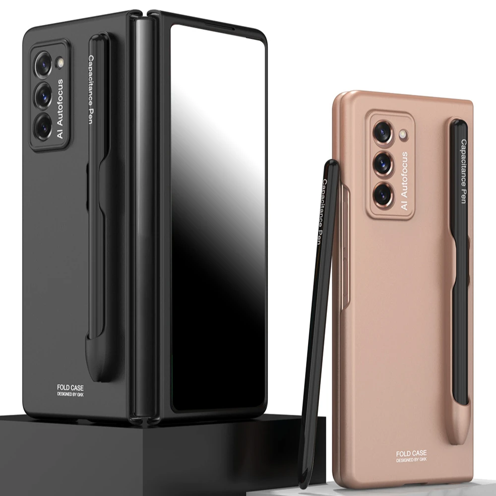 

New Luxury Hard PC Phone Cover with S Pen Holder Slot Protective Case For Samsung Galaxy Z Fold 2 W21